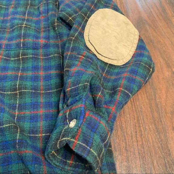 Pendleton Plaid Virgin Wool Shirt Elbow patches M - Picture 3 of 8